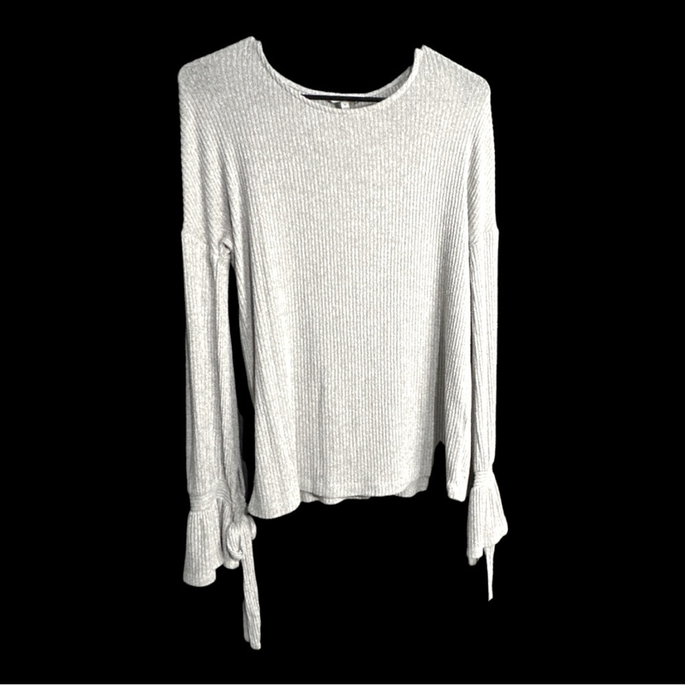 Lucky Brand Los Angeles Gray Long Sleeve with Bow Ties Flare Medium